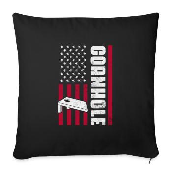 Cornhole - Housse de coussin décorative 45 x 45 cm - noir - Devant