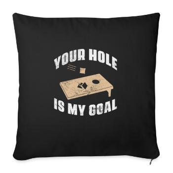 Cornhole - Housse de coussin décorative 45 x 45 cm - noir - Devant