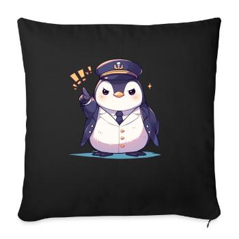 Pinguin Shinkansen Schaffner Japanisch Pinguin Nie - Sofakissenbezug 45 x 45 cm - Schwarz - Vorne