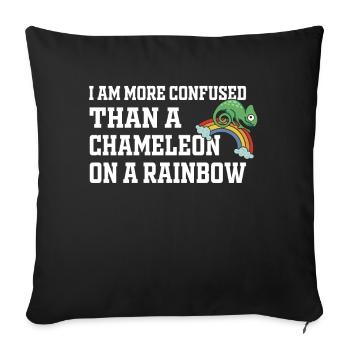 I'm more confused than a chameleon - Sofa pillowcase 17,3'' x 17,3'' (45 x 45 cm) - black - Front