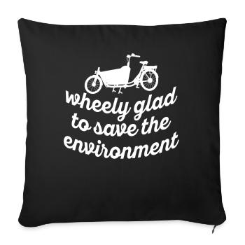 Wheely Glad Environmental Cargo Cargo Bike - Sofa pillowcase 17,3'' x 17,3'' (45 x 45 cm) - black - Front