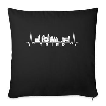 Heartbeat Skyline Allemagne Trèves - Housse de coussin décorative 45 x 45 cm - noir - Devant