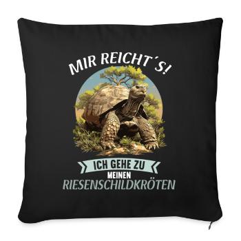 Tortues géantes Tortue géante - Housse de coussin décorative 45 x 45 cm - noir - Devant