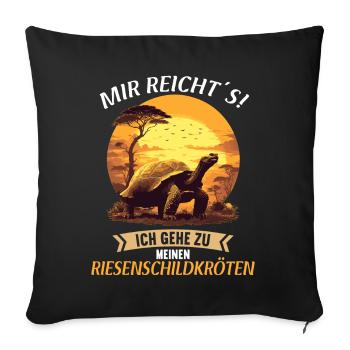 Tortues géantes Tortue géante - Housse de coussin décorative 45 x 45 cm - noir - Devant