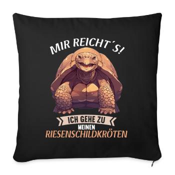 Tortues géantes Tortue géante - Housse de coussin décorative 45 x 45 cm - noir - Devant