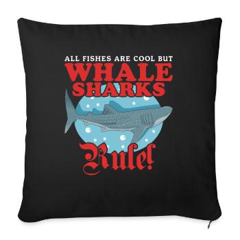 Whale Shark Whale Shark Whale Sharks Whale Sharks Gift - Sofa pillowcase 17,3'' x 17,3'' (45 x 45 cm) - black - Front