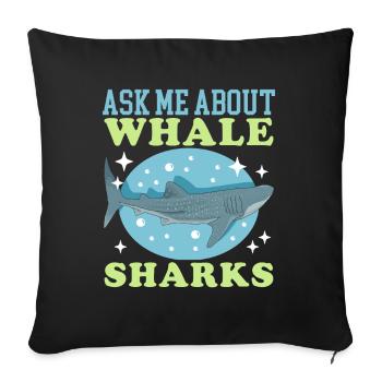 Whale Shark Whale Shark Whale Sharks Whale Sharks Gift - Sofa pillowcase 17,3'' x 17,3'' (45 x 45 cm) - black - Front