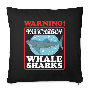 Requin-baleine Cadeau de requin-baleine - Housse de coussin décorative 45 x 45 cm - noir - Devant