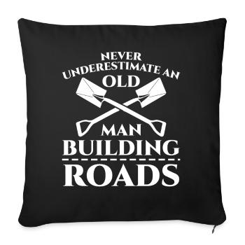 Travailleur routier Gardien de route Constructeur de routes - Housse de coussin décorative 45 x 45 cm - noir - Devant