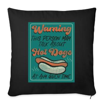 Hot Dog Adulte Vintage Rétro - Housse de coussin décorative 45 x 45 cm - noir - Devant