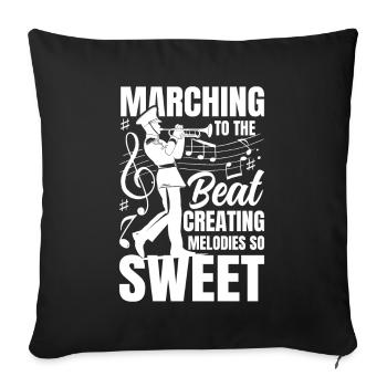 Marching To The Beat Creating Melodies So Sweet - Sofakissenbezug 45 x 45 cm - Schwarz - Vorne