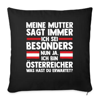 Austrians Austria - Sofa pillowcase 17,3'' x 17,3'' (45 x 45 cm) - black - Front