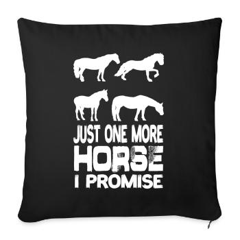 Juste un cheval de plus que je promets Cheval équestre - Housse de coussin décorative 45 x 45 cm - noir - Devant