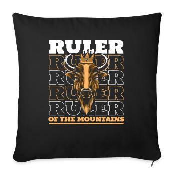 Ruler Of The Mountain Buffalo Bison d’Amérique - Housse de coussin décorative 45 x 45 cm - noir - Devant