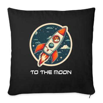 To The Moon Shiba Inu Rocket DogCoin Crypto - Sofa pillowcase 17,3'' x 17,3'' (45 x 45 cm) - black - Front
