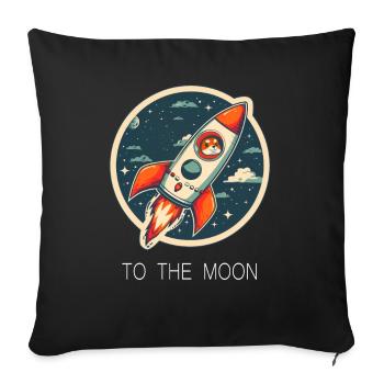 To The Moon Shiba Inu Rocket Crypto Monnaie - Housse de coussin décorative 45 x 45 cm - noir - Devant