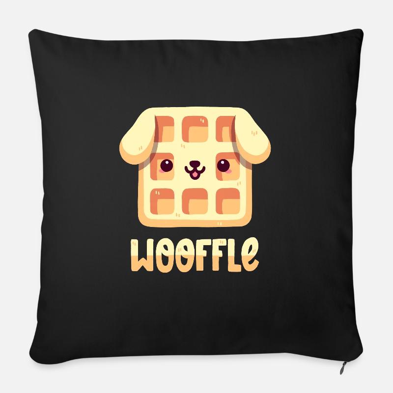 Waffel-Hund - Sofakissenbezug 45 x 45 cm - Schwarz