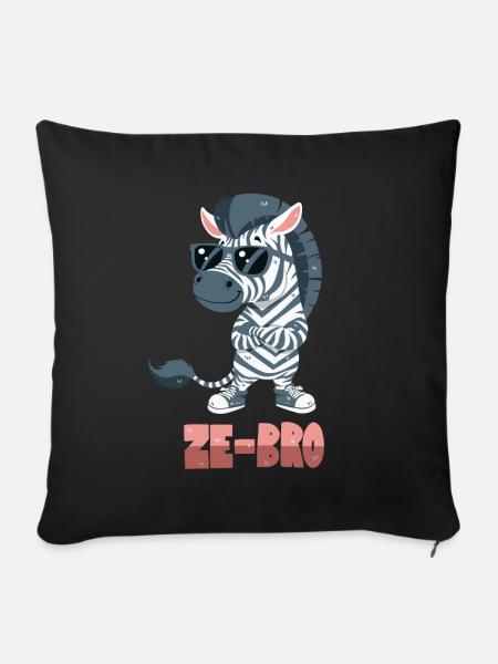 Zebra-Wortwitz - Sofakissenbezug 45 x 45 cm - Schwarz