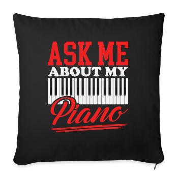 Piano Pianiste Cadeau Pianiste - Housse de coussin décorative 45 x 45 cm - noir - Devant