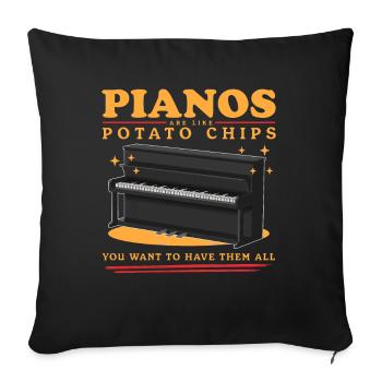 Pianistes avec piano | Piano Player Piano Gift - Housse de coussin décorative 45 x 45 cm - noir - Devant