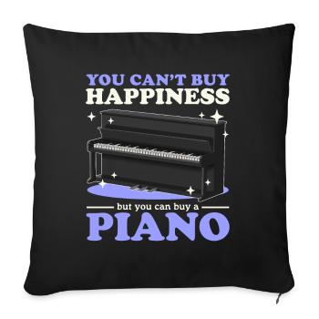 Piano Pianiste Piano Player Piano Gift - Housse de coussin décorative 45 x 45 cm - noir - Devant