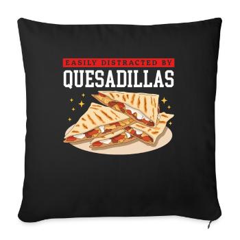Quesadilla Tortilla Quesadillas Gift - Sofa pillowcase 17,3'' x 17,3'' (45 x 45 cm) - black - Front