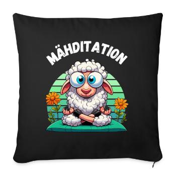 Sheep Meditation Yoga Relaxation Funny Namaste - Sofa pillowcase 17,3'' x 17,3'' (45 x 45 cm) - black - Front