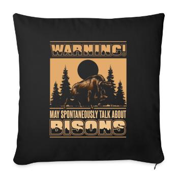 Peut parler spontanément des bisons Buffalo - Housse de coussin décorative 45 x 45 cm - noir - Devant