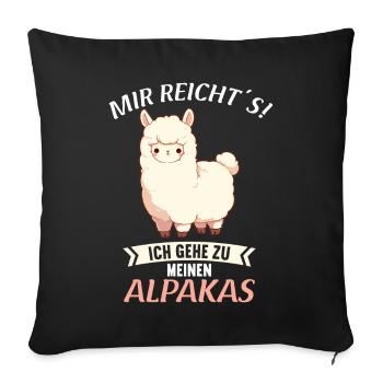 Alpaca Alpacas Alpaca - Sofa pillowcase 17,3'' x 17,3'' (45 x 45 cm) - black - Front