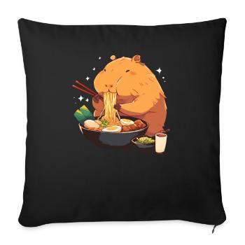 Kawaii Capybara Ramen Miso Japanese Noodle Foodie - Sofa pillowcase 17,3'' x 17,3'' (45 x 45 cm) - black - Front