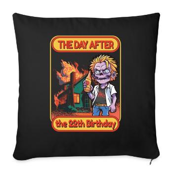 Dictons amusants Années 22e anniversaire - Housse de coussin décorative 45 x 45 cm - noir - Devant