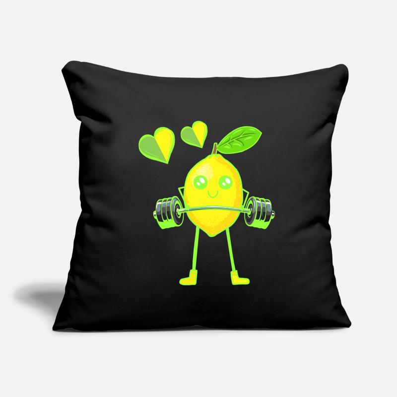 Lemon Poids Exercice Poids GYM Exercice Muscles Housse de coussin décorative 45 x 45 cm