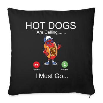 Hot Dog Adult Phone Display Hot - Sofa pillowcase 17,3'' x 17,3'' (45 x 45 cm) - black - Front