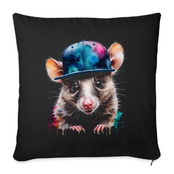 Opossum Snapback Cap Cool Tier Design Print - Sofakissenbezug 45 x 45 cm - Schwarz - Vorne