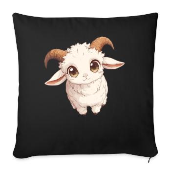 Alpine Goat Mountain Goats Mountain Goat - Sofa pillowcase 17,3'' x 17,3'' (45 x 45 cm) - black - Front