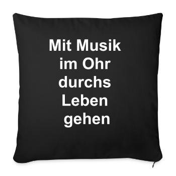 Music Fan Gift Set - Sofa pillowcase 17,3'' x 17,3'' (45 x 45 cm) - black - Front