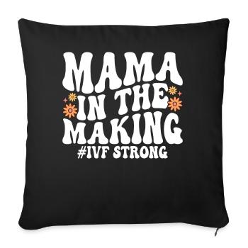 Mama In The Making IVF Orange 1 in 8 Infertility - Sofa pillowcase 17,3'' x 17,3'' (45 x 45 cm) - black - Front