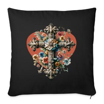 Croix Crucifix Halloween Croix Croix - Housse de coussin décorative 45 x 45 cm - noir - Devant