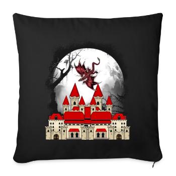 Fantasy Dragon Castle Fairy Tale Medieval Dragon - Sofa pillowcase 17,3'' x 17,3'' (45 x 45 cm) - black - Front