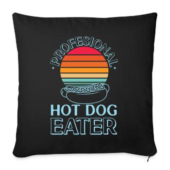 Hot Dog Adulte Rétro Professionnel - Housse de coussin décorative 45 x 45 cm - noir - Devant
