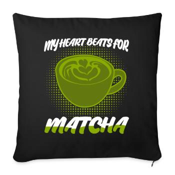 Japanese Tea Matcha Green Tea Powder - Sofa pillowcase 17,3'' x 17,3'' (45 x 45 cm) - black - Front