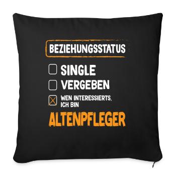 Geriatric Caregiver Relationship Status Geriatric Caregiver - Sofa pillowcase 17,3'' x 17,3'' (45 x 45 cm) - black - Front