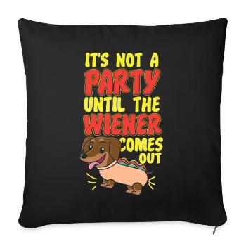 Hot Dog Adult Humor Pun Naughty - Sofa pillowcase 17,3'' x 17,3'' (45 x 45 cm) - black - Front
