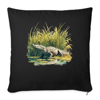 Alligatoren Alligator - Housse de coussin décorative 45 x 45 cm - noir - Devant