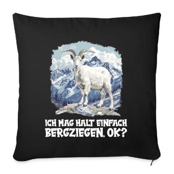 Alpine Goat Mountain Goats Mountain Goat - Sofa pillowcase 17,3'' x 17,3'' (45 x 45 cm) - black - Front