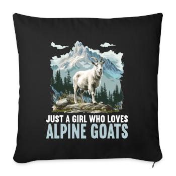 Alpine Goat Mountain Goats Mountain Goat - Sofa pillowcase 17,3'' x 17,3'' (45 x 45 cm) - black - Front