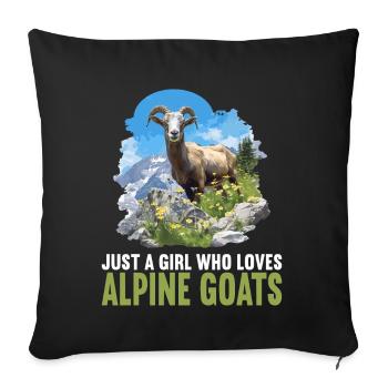 Alpine Goat Mountain Goats Mountain Goat - Sofa pillowcase 17,3'' x 17,3'' (45 x 45 cm) - black - Front