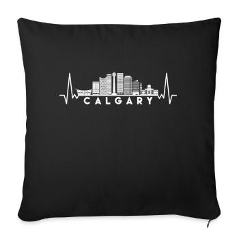 Heartbeat Skyline Canada Calgary - Housse de coussin décorative 45 x 45 cm - noir - Devant