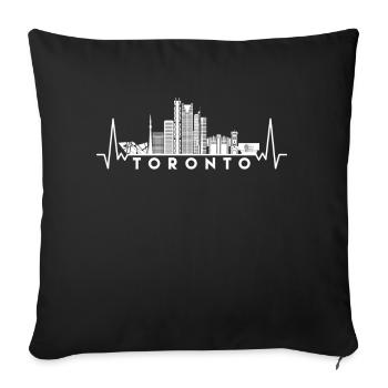 Heartbeat Skyline Canada Toronto - Sofa pillowcase 17,3'' x 17,3'' (45 x 45 cm) - black - Front