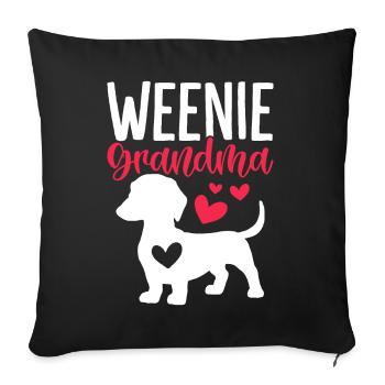 Weenie Oma Lustiger Hund Oma Dackel Hund - Sofakissenbezug 45 x 45 cm - Schwarz - Vorne